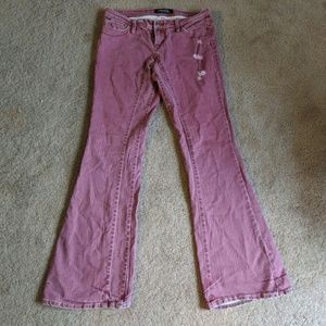 Pink denim jeans